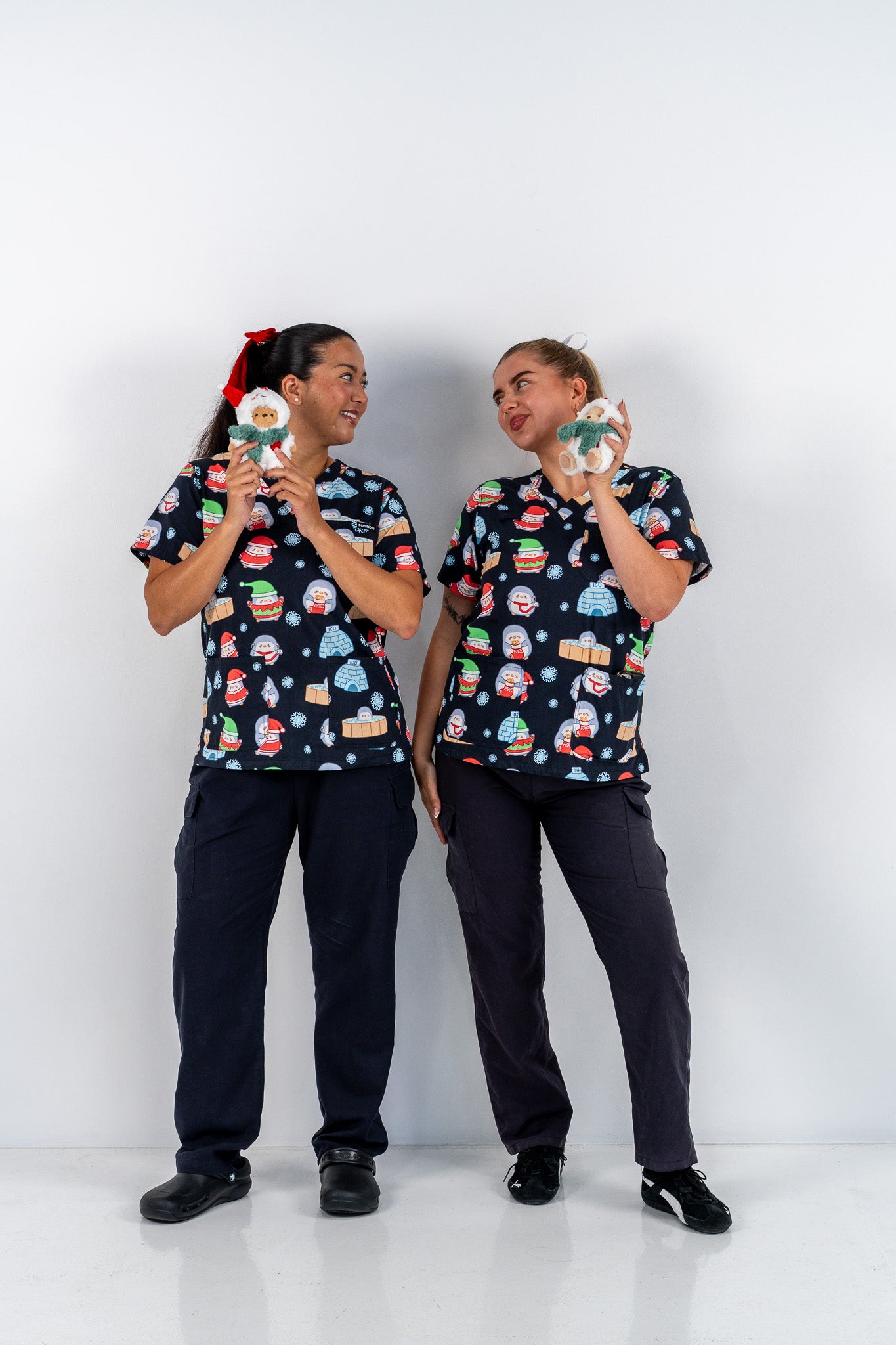 Penguin's Paradise Christmas Scrub Top