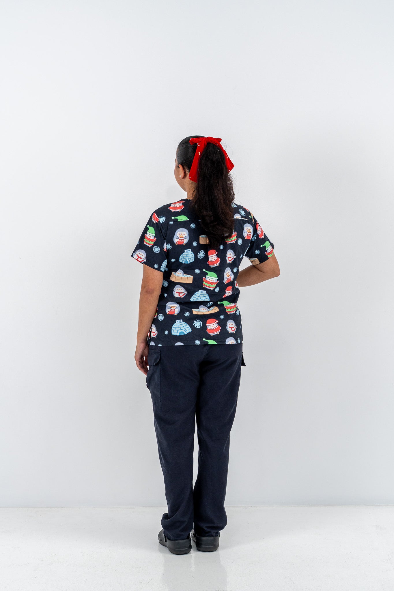 Penguin's Paradise Christmas Scrub Top