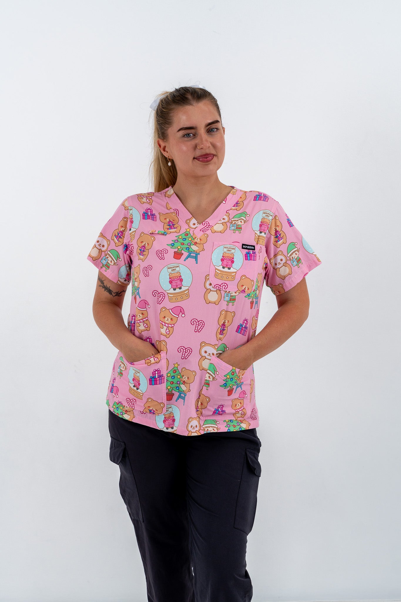 Meddy Christmas Scrub Top